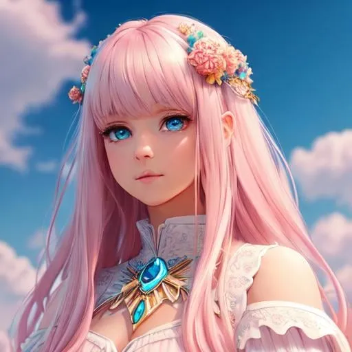 Prompt: cute young woman, fringed pale pink hair and light blue eyes, 
{{full body shot}}, symmetrical face, accurate anatomy, 

{{full body}}, sharp focus, ultra-fine details, cinematic lighting, 4k | anime illustration, digital painting, scenic, wlop, artgerm, vastly ornate detailed background, vibrant colors, kawaii, 
hyper realistic masterpiece, highly contrast water color pastel mix, sharp focus, digital painting, pastel mix art, digital art, clean art, professional, contrast color, contrast, colorful, rich deep color, studio lighting, dynamic light, deliberate, concept art, highly contrast light, strong back light, hyper detailed, super detailed, render, CGI winning award, hyper realistic, ultra realistic, UHD, HDR, 64K, RPG, inspired by wlop, UHD render, HDR render, 