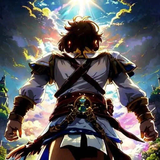 Prompt: warriors rpg game and floating castle heavenly sunshine beams divine bright soft focus holy in the clouds ethereal fantasy hyperdetailed mist Thomas Kinkade Studio Ghibli Anime Key Visual by Makoto Shinkai Deep Color Intricate Natural Lighting Beautiful Composition Epic brilliant stunning meticulously detailed dramatic atmospheric maximalist by artist Tamako Nakamura Anime Key Visual Japanese Manga Pixiv Zerochan Anime art Fantia