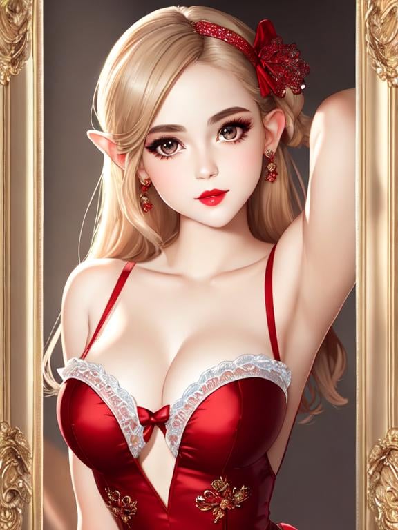 Prompt: Full-body detailed masterpiece, cute femenine woman pixie, red gloss beautiful lips, oval face,  high-res, quality upscaled image, perfect composition, highly detailed, intricate details, beautiful big eyes, maximum cuteness, lovely, adorable, beautiful, flawless, masterpiece, soft dramatic moody lighting, ultra high quality octane, hypermaximalist.