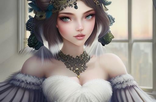 Prompt: exquisite new character, cute femenine woman, highly detailed, fluffy, intricate details, beautiful big eyes, maximum cuteness, lovely, adorable, beautiful, flawless, masterpiece, soft dramatic moody lighting, radiant love aura, ultra high quality octane render, hypermaximalist, trending on artstation, Anna Dittmann, Tom Blackwell