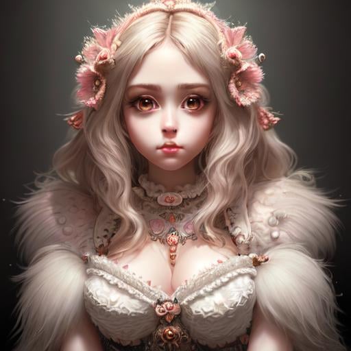 Prompt: photorealistic cute femenine woman, highly detailed, fluffy, intricate details, beautiful big eyes, maximum cuteness, lovely, adorable, beautiful, flawless, masterpiece, soft dramatic moody lighting, radiant love aura, ultra high quality octane, hypermaximalist, trending on artstation, body, full body, hypermaximalist, beautiful, flawless, masterpiece,