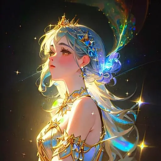 Prompt: Photorealistic portrait of a beautiful ballerina wearing a shinning, sparkling  leotard with delicate iridescent crystal intricate details and a Tutu made of boreal cosmic iridescent clouds , art for the game, queen of winter, very luminous design, Jean Baptiste Monge, James Jean, Mark Ryden, pino daeni, karol bak, cushart, wlop inspired by Ursula Wood, detailed hot maw, ice, ultra detailed. Ethereal background, style of arrival, concept image, frostbite, wlop, shimmer, glitter, highly detailed, unreal engine, super clear resolution, cinematic quality. full body,