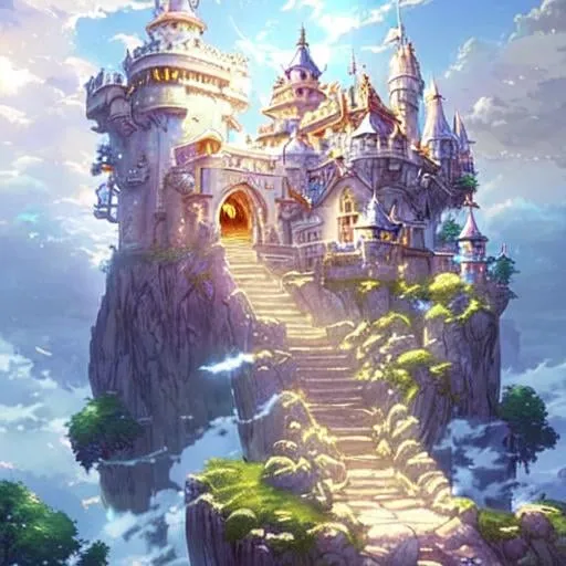 Prompt: warriors rpg game and floating castle heavenly sunshine beams divine bright soft focus holy in the clouds ethereal fantasy hyperdetailed mist Thomas Kinkade Studio Ghibli Anime Key Visual by Makoto Shinkai Deep Color Intricate Natural Lighting Beautiful Composition Epic brilliant stunning meticulously detailed dramatic atmospheric maximalist by artist Tamako Nakamura Anime Key Visual Japanese Manga Pixiv Zerochan Anime art Fantia