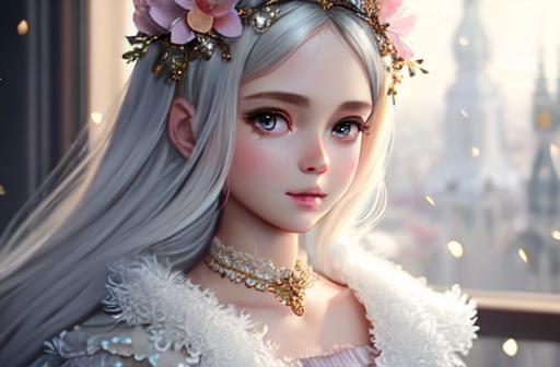 Prompt: exquisite new character, cute femenine woman, highly detailed, fluffy, intricate details, beautiful big eyes, maximum cuteness, lovely, adorable, beautiful, flawless, masterpiece, soft dramatic moody lighting, radiant love aura, ultra high quality octane render, hypermaximalist, trending on artstation, Anna Dittmann, Tom Blackwell