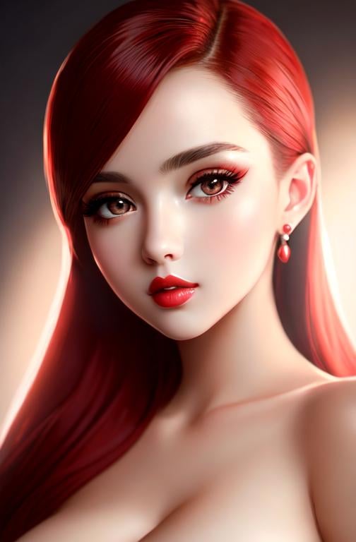 Prompt: Full-body detailed masterpiece, cute femenine woman red gloss beautiful lips, oval face,  high-res, quality upscaled image, perfect composition, highly detailed, intricate details, beautiful big eyes, maximum cuteness, lovely, adorable, beautiful, flawless, masterpiece, soft dramatic moody lighting, ultra high quality octane, hypermaximalist.