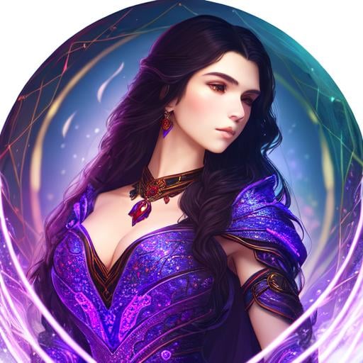 Prompt: Midnight, Front-facing Photo of Grace Fulton Meditating deep Underground, Eyes Shut, Backlit by Floating Arcane Runes, Long Elegant Hair, Serene Meditative Expression, Professional Smokey Makeup, Deep Cleavage, as a Barbarian Archmage wearing a Long Extravagant Shamanic Dress and Extravagant Tribal Jewelry, Center-frame, Nighttime, bokeh, intricate hyperdetailed illustration by Artgerm and Warren Louw and Glenn Rane, professional photography, maximalist photo illustration, (high detailed skin:1.2), 8k uhd, dslr, high quality, Fujifilm XT3