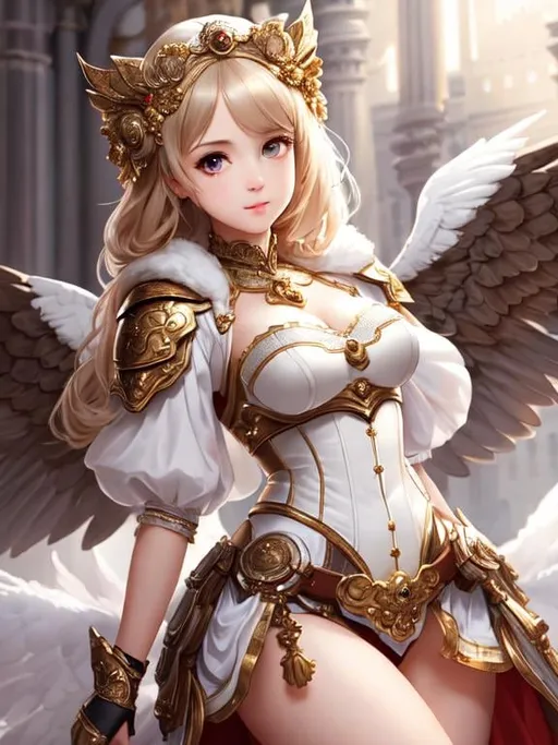 Prompt: Full-body detailed masterpiece, cute femenine woman, high-res, quality upscaled image, perfect composition, highly detailed, intricate details, beautiful big eyes, maximum cuteness, lovely, adorable, beautiful, flawless, masterpiece, soft dramatic moody lighting, ultra high quality octane, hypermaximalist. full body armor