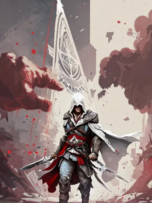 Prompt: Assassin's Creed detailed hyperpixelated drawing dynamic batle action, in the style of artists like Octavi Navarro Pixels Huh Mazeon splatter drippings, paper texturepixel, and perfect pixel shading with dramatic lighting. The artwork should be centered, stylized rendered in 8bit resolution for high-quality pixel detail, artstation, illustration, soft natural volumetric light, intricate artwork masterpiece
