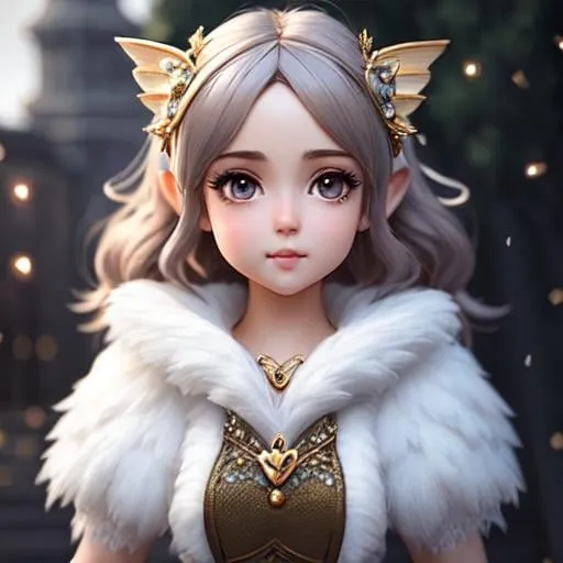 Prompt: cute femenine woman pixie , highly detailed, fluffy, intricate details, beautiful big eyes, maximum cuteness, lovely, adorable, beautiful, flawless, masterpiece, soft dramatic moody lighting, radiant love aura, ultra high quality octane render, hypermaximalist. full tamaño