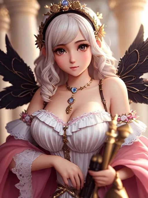 Prompt: cute femenine woman pixie , highly detailed, fluffy, intricate details, beautiful big eyes, maximum cuteness, lovely, adorable, beautiful, flawless, masterpiece, soft dramatic moody lighting, radiant love aura, ultra high quality octane render, hypermaximalist. full tamaño