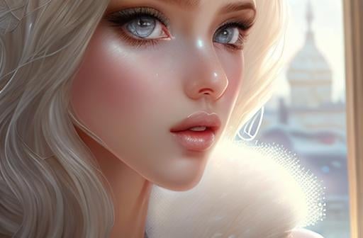 Prompt: exquisite new character, cute femenine woman, highly detailed, fluffy, intricate details, beautiful big eyes, maximum cuteness, lovely, adorable, beautiful, flawless, masterpiece, soft dramatic moody lighting, radiant love aura, ultra high quality octane render, hypermaximalist, trending on artstation, Anna Dittmann, Tom Blackwell