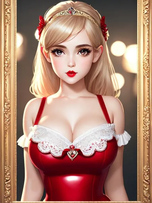 Prompt: Full-body detailed masterpiece, cute femenine woman pixie, red gloss beautiful lips, oval face,  high-res, quality upscaled image, perfect composition, highly detailed, intricate details, beautiful big eyes, maximum cuteness, lovely, adorable, beautiful, flawless, masterpiece, soft dramatic moody lighting, ultra high quality octane, hypermaximalist.