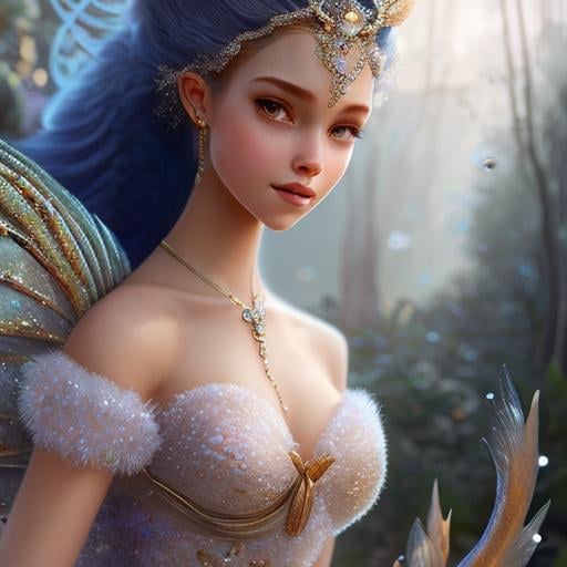 Prompt: Disney Pixar, exquisite new character, cute mermaid, highly detailed, fluffy, intricate details, beautiful big eyes, maximum cuteness, lovely, adorable, beautiful, flawless, masterpiece, soft dramatic moody lighting, radiant love aura, ultra high quality octane render, hypermaximalist, trending on artstation, Anna Dittmann, Tom Blackwell