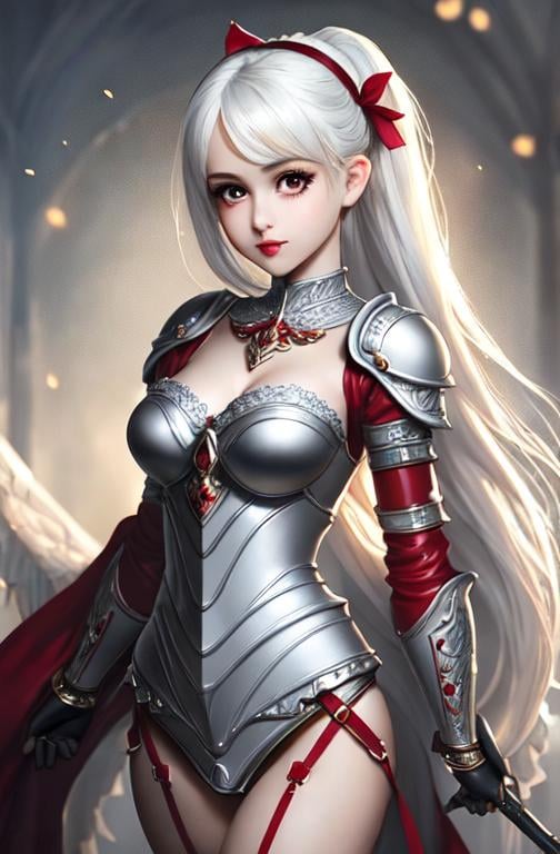 Prompt: Full-body detailed masterpiece, cute femenine woman pixie, red gloss beautiful lips, oval face,  high-res, quality upscaled image, perfect composition, highly detailed, intricate details, beautiful big eyes, maximum cuteness, lovely, adorable, beautiful, flawless, masterpiece, soft dramatic moody lighting, ultra high quality octane, hypermaximalist. armor