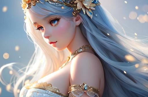 Prompt: exquisite new character, cute femenine woman mermaid, highly detailed, fluffy, intricate details, beautiful big eyes, maximum cuteness, lovely, adorable, beautiful, flawless, masterpiece, soft dramatic moody lighting, radiant love aura, ultra high quality octane render, hypermaximalist, trending on artstation, Anna Dittmann, Tom Blackwell