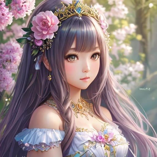 Prompt: full body of spring princess,, fantasy, Artgerm, WLOP; chibi,,Photograph Taken on Nikon D750, Intricate, Elegant, Digital Illustration, kawaii,,Scenic, Hyper-Realistic, Hyper-Detailed, 16k, symmetrical face, accurate anatomy, smooth, sharp focus fantasycore