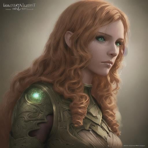 Prompt: Detailed character portrait, highly detailed, cinematic lighting, digital painting, concept art, sharp focus, full character view, illustration, very detailed, detailed face, female human, light ginger hair, green eyes, normal human, light curly hair. Light blue crop top, 13 years old, long hair.