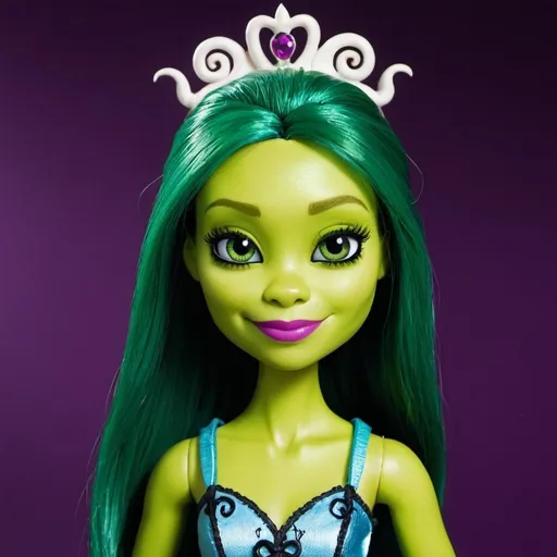 Prompt: fiona from sherk movie as monsterhigh doll



