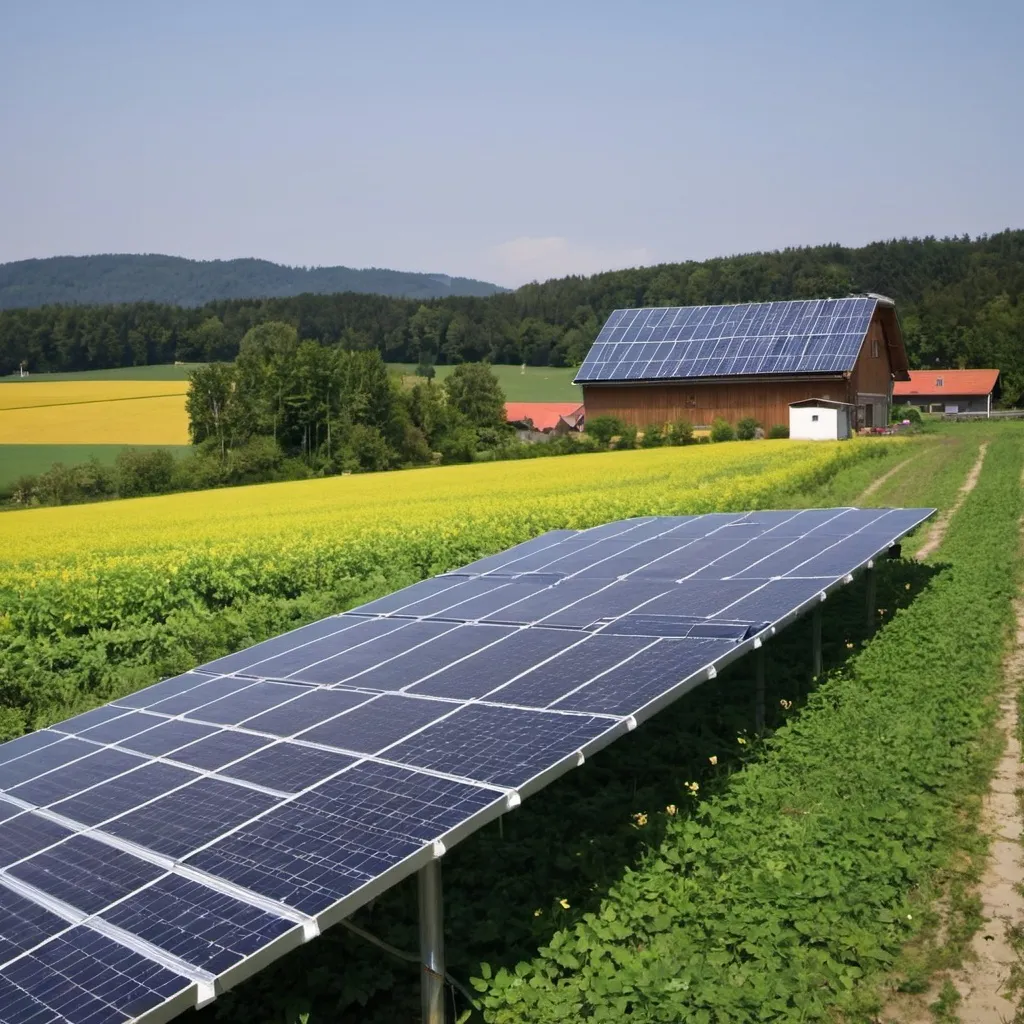 Prompt: Solar panel in a farm in germany