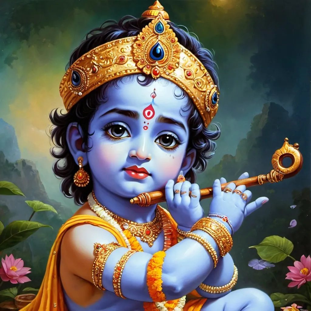 Prompt: lord krishna child picture