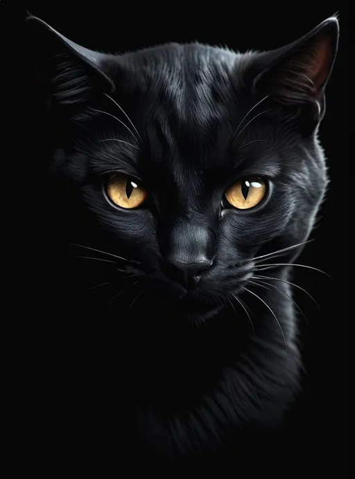 Prompt: High-quality digital illustration of a sleek black cat with crescent moon stickers di cut, mystical and magical atmosphere, detailed fur with lustrous highlights, intense and enigmatic gaze, high-res, detailed eyes, digital illustration, mystical, magical, detailed fur, sleek design, professional, atmospheric lighting