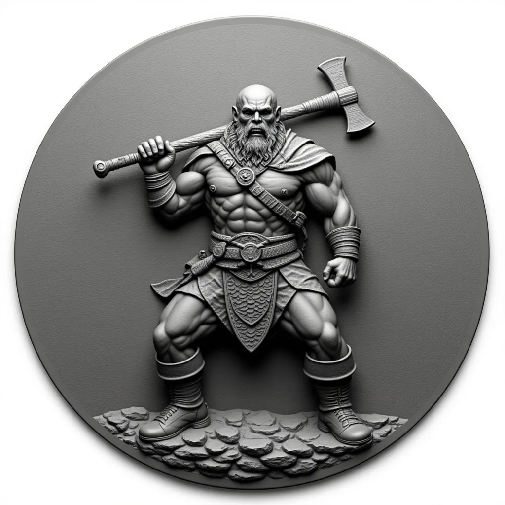 Orcish warrior with large axe on shoulder