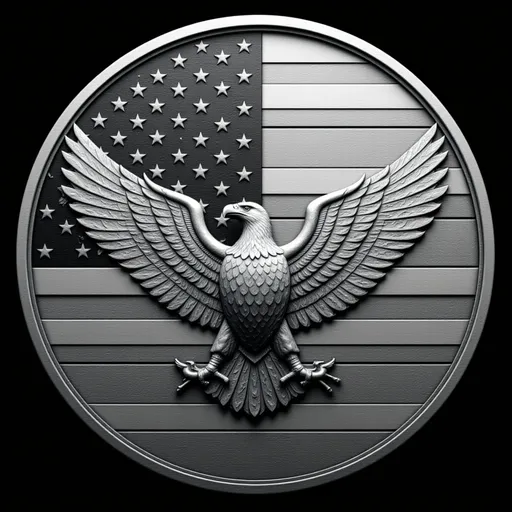 Prompt: eagle flying in front of american flag