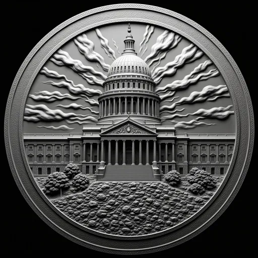 Prompt: lightning bolt striking capitol building


