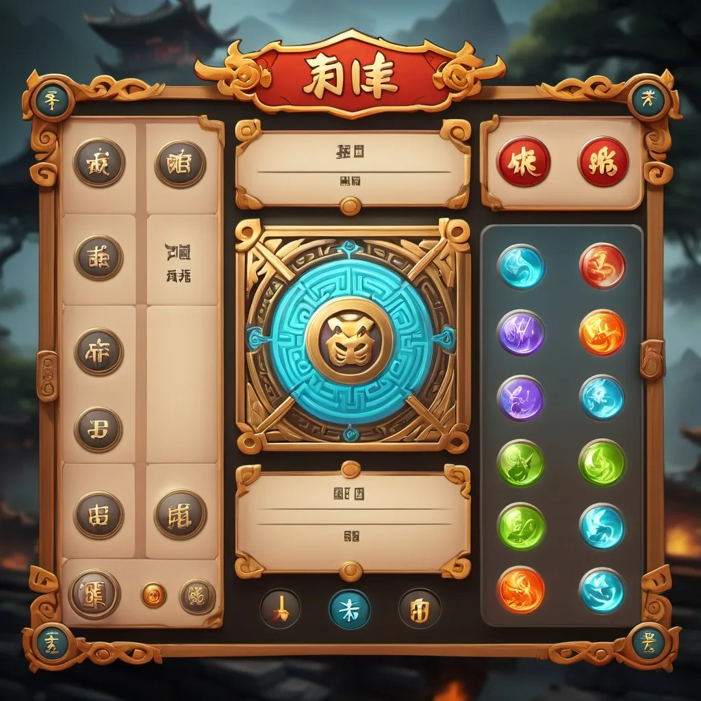 Prompt: game UI designs, battle panel, digital art, detailed, chinese style