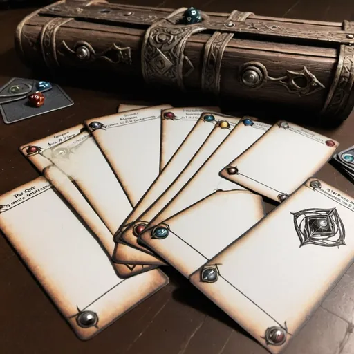 Prompt: empty cards ona dungeons and dragons stlye for spells