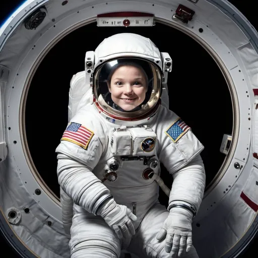 Prompt: An astronaut in space very lovable photo