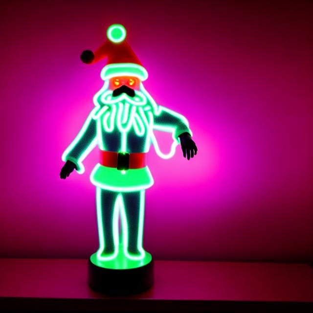 Prompt: 1982 electro funk strobe Santa on neon reindeer 



