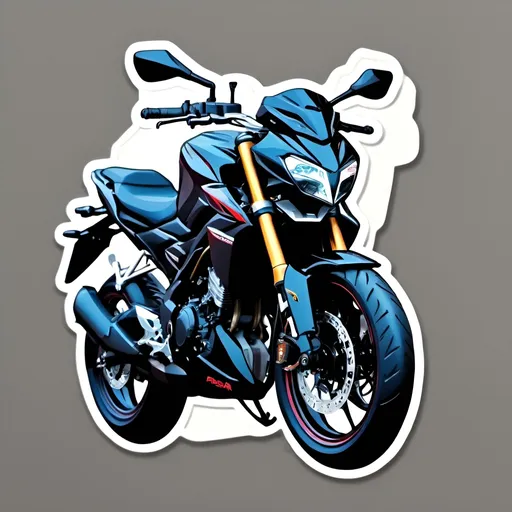 Prompt: Crea una pegatina de la motocicleta pulsar ns 200 de color negra con una proyección visual frontal 