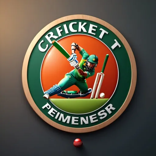 Prompt: Realistic 3D rendering of a cricket team logo, detailed textures, vibrant colors, professional quality, realistic style, 3D rendering, highres, detailed textures, vibrant colors, cricket theme, professional, realistic lighting player playing shot
