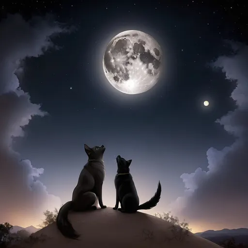 Prompt: friends luna and ezekiel having a moon
