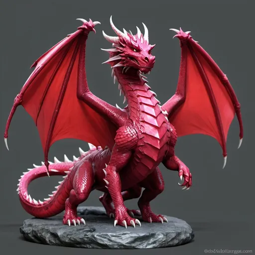 Prompt: Ruby Dragon, D&D, Fantasy art, no scales, solid Ruby, magical, semi transparent ruby body