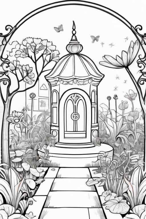 magical garden drawing