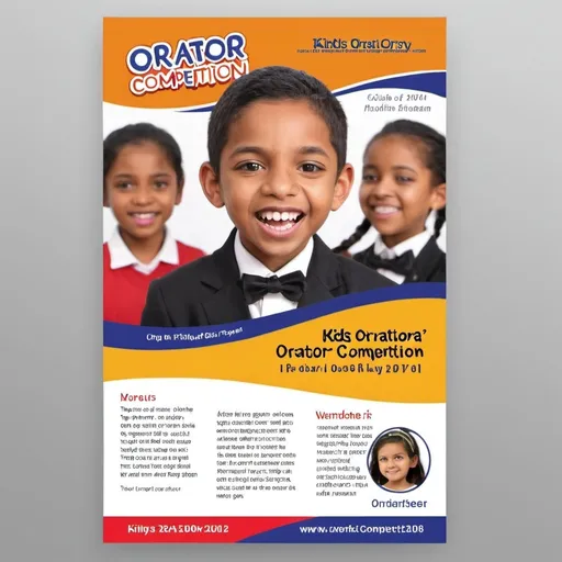 Prompt: kids orator competition brochure