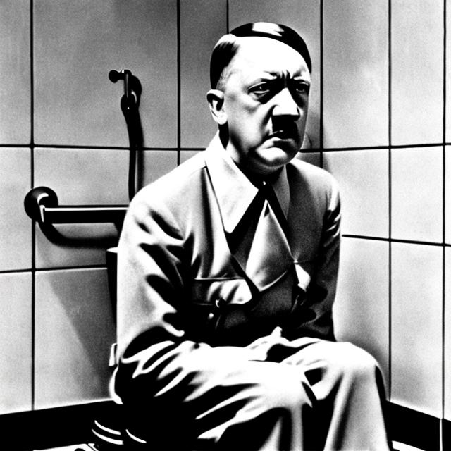 Prompt: hitler on the toilet