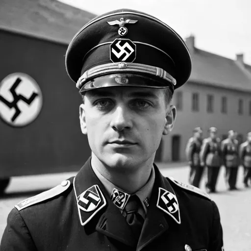 Prompt: ss officer with nazi armband