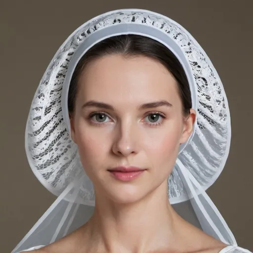 Prompt: Bonnet with facial veil
