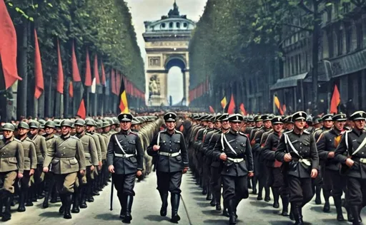 Prompt: Germans march into Paris