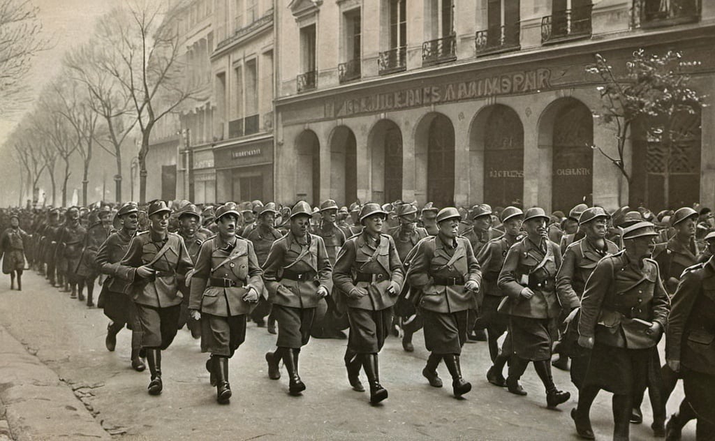 Prompt: Germans march into Paris