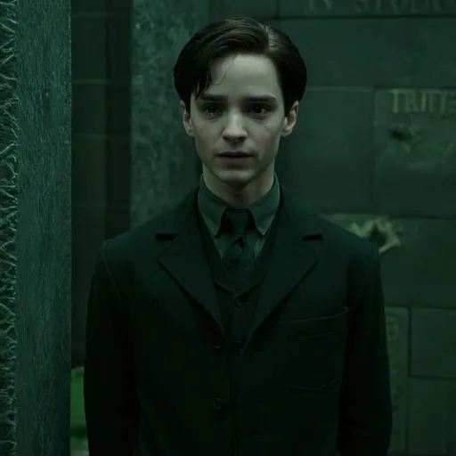 Prompt: Tom Riddle at Elizabeth “Izzy” Stuart’s tomb