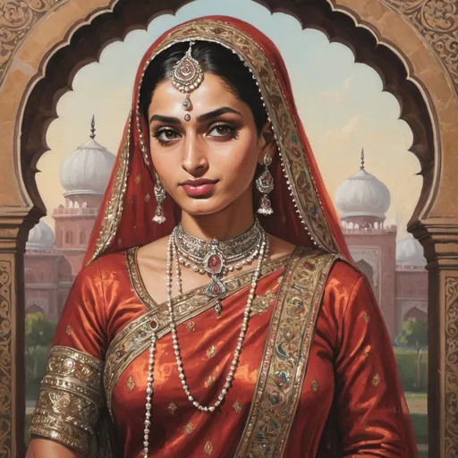 Prompt: A south Asian Muslim Begum and Hindu Rani