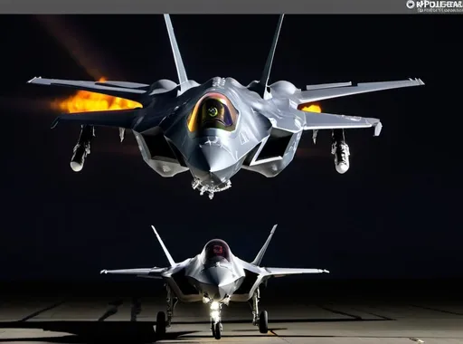 Prompt: Dragon chasing F-35