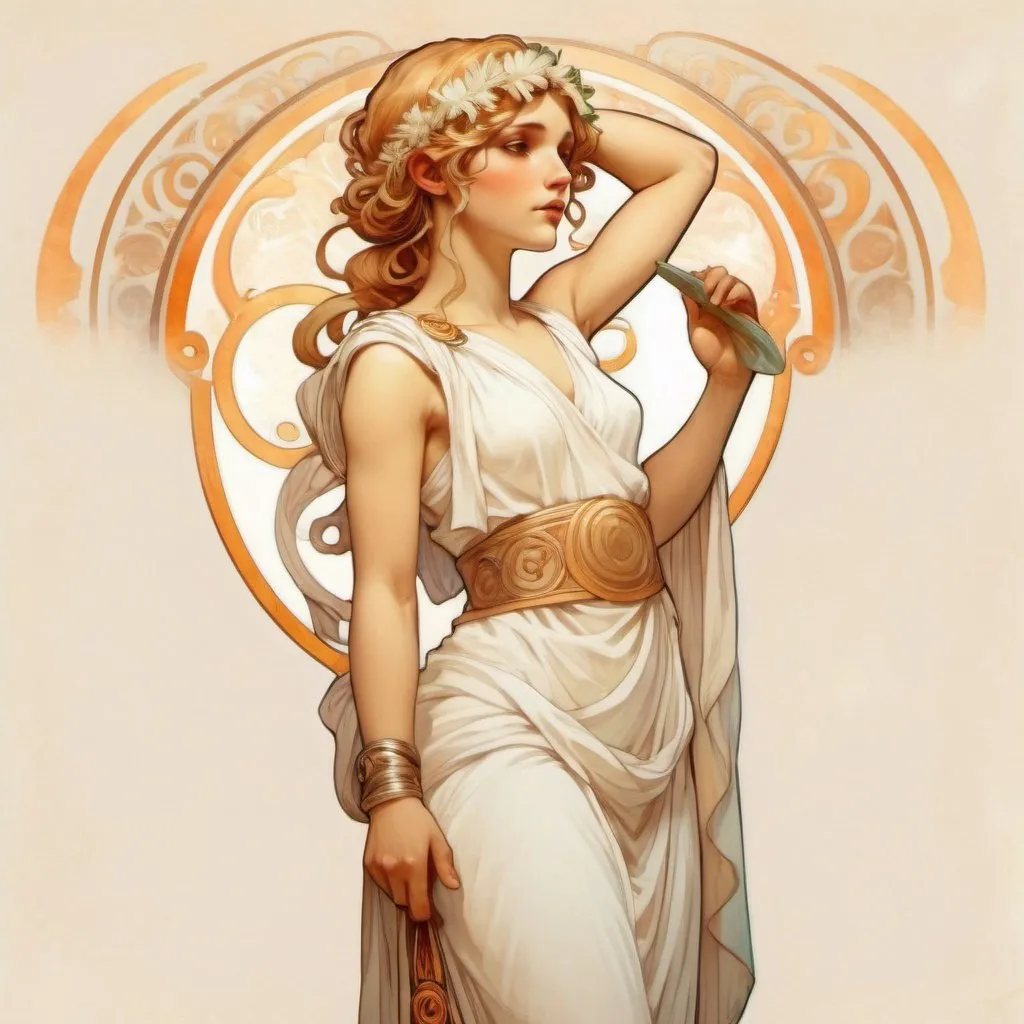 Prompt: Annabeth Chase in white toga