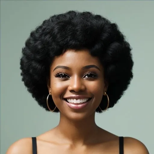 Prompt: a black woman smiling aesthetic 