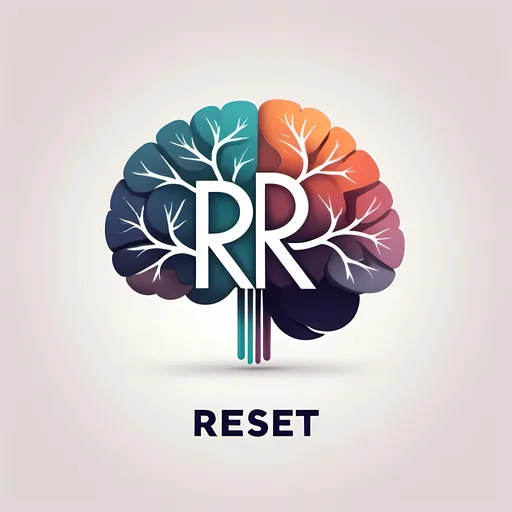 Prompt: (accurately spelled text R E S E T E A T E"), logotype, minimalistic design, sleek typography, modern color palette, calming shades, cool tones, abstract brain motifs, emphasizing clarity and focus, high quality, 4K resolution, creative representation of mental health and mindfulness, artistic flair with a professional touch.