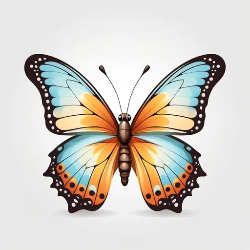 Prompt: cute vector one amazing Butterfly with white background